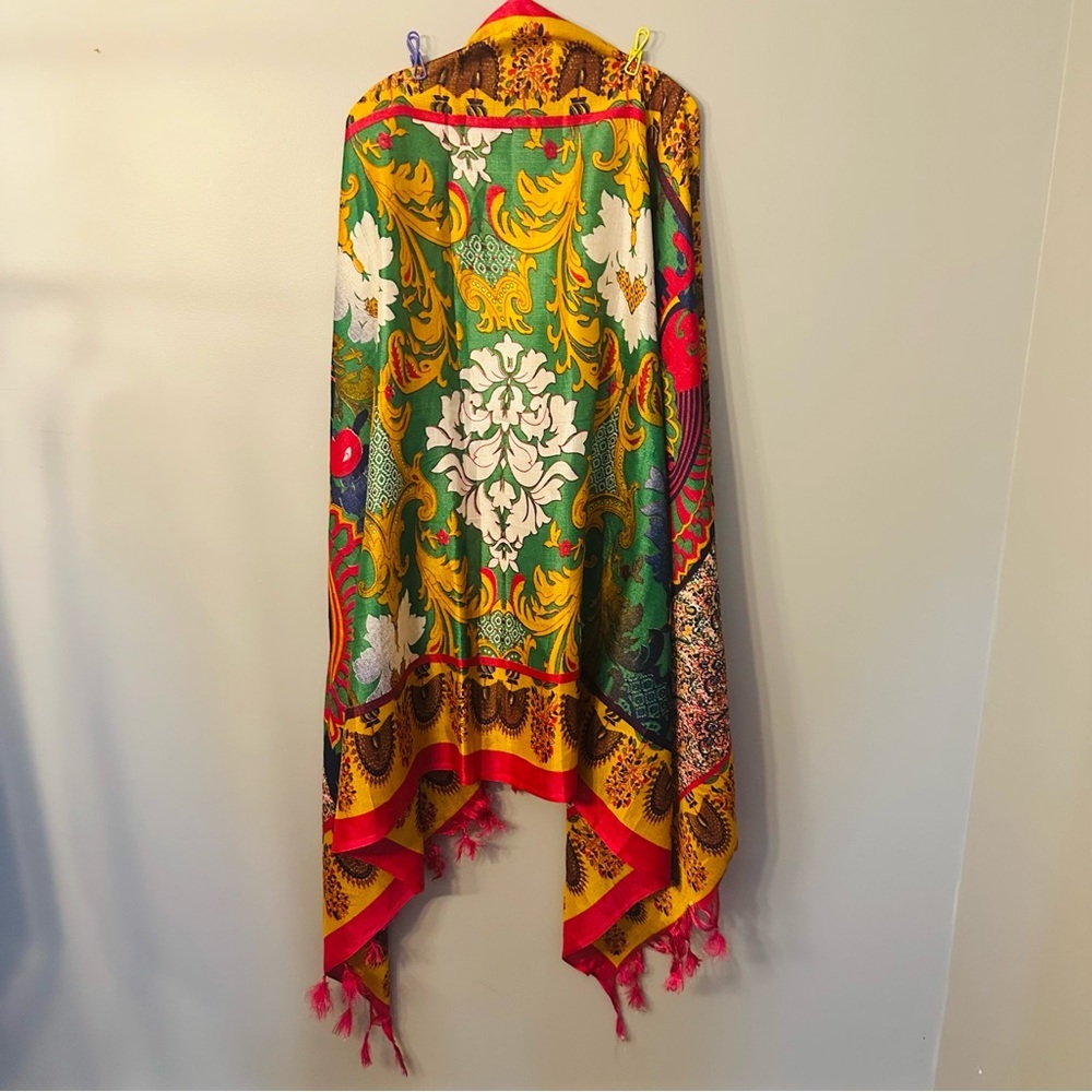 Vibrant Multicolor Women's Shawl Scarf Pasch - Bold Floral & Paisley - Picture 6 of 7